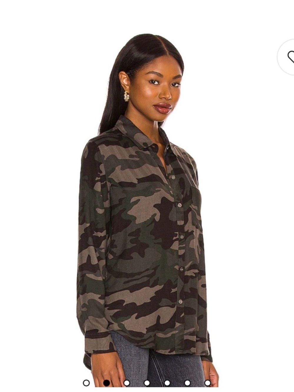 Rails Camo Button-Down Shirt in Olive Green and Brown